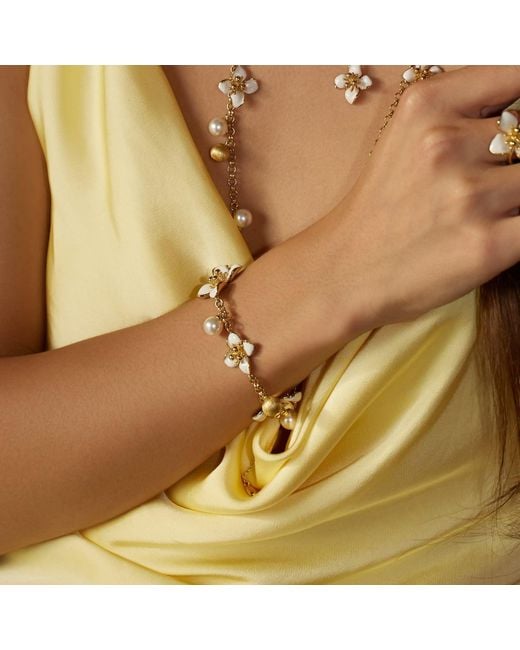 Retro Chic Metallic Iris Blossom Bracelet