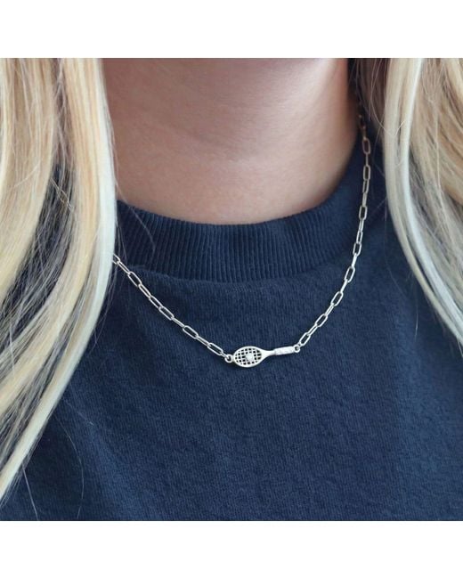Kris Nations Metallic Tennis Racket Necklace