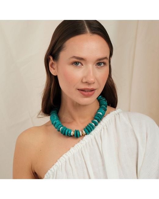 LINYA JEWELLERY Green Nysa Large Necklace