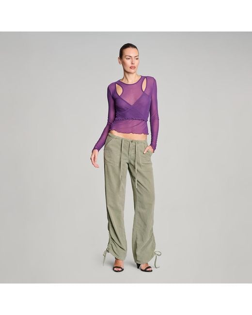 Love and Nostalgia Purple Wrap It Up Mesh Top