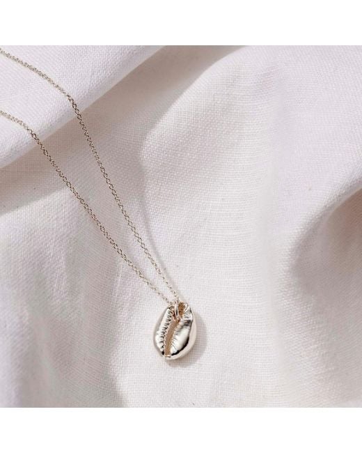 Posh Totty Designs Metallic Sterling Silver Cowrie Shell Necklace