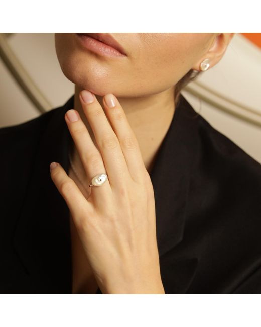 Pearl Code White Keshi Pearl Ring Rozeta Zenith