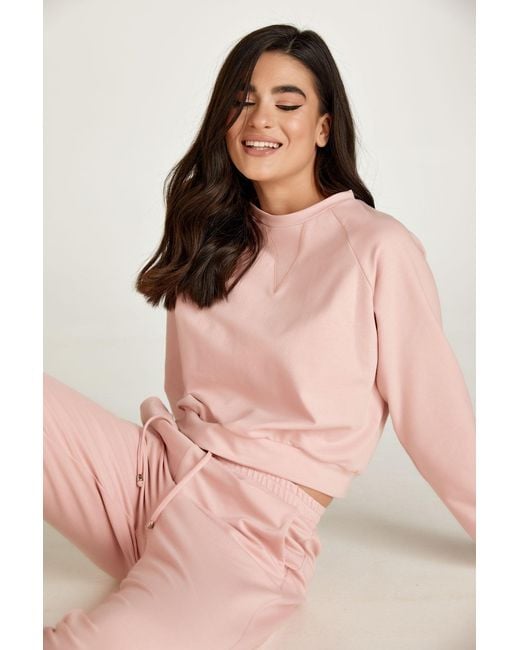 Conquista Pink Cropped Sweatshirt