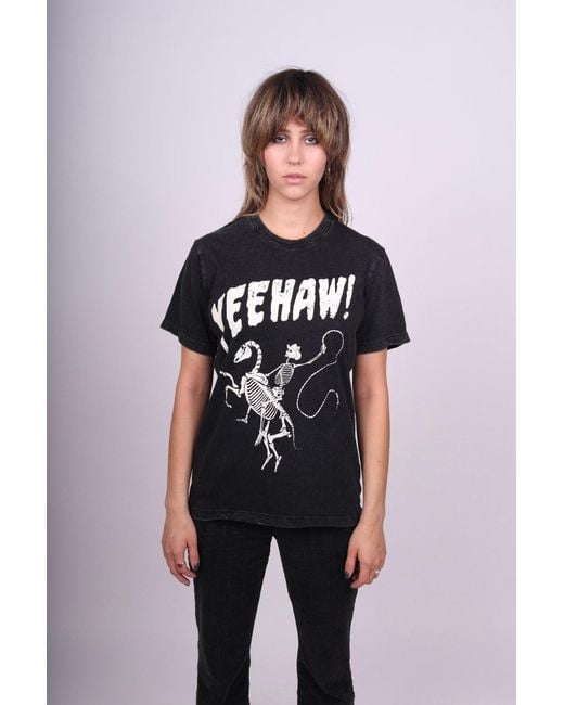 Any Old Iron Black Acid Wash Yeehaw T-Shirt
