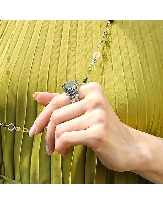 Farra Green Aventurine Stone Setting Ring