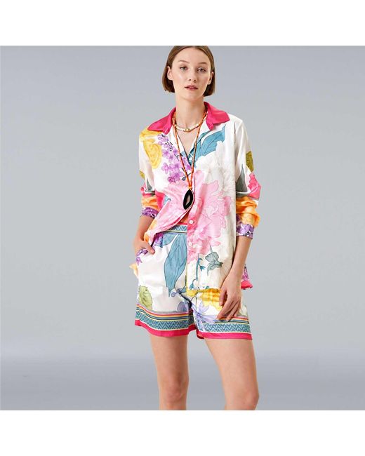 LOVEIST STORE Pink Cladia Peony Garden Long Sleeve Shirt