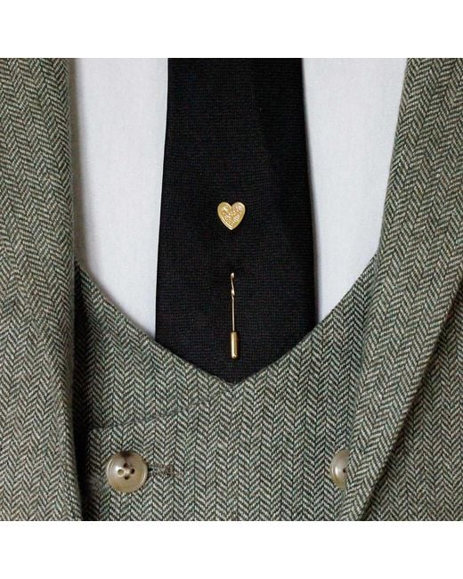 Lee Renee Metallic Wildflower Heart Tie Pin for men