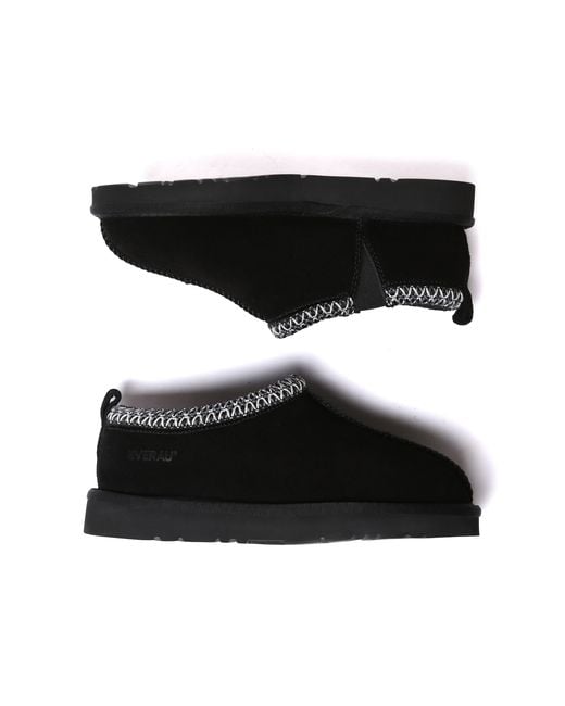 EverAu Australia Black Wigeon Leather Slippers