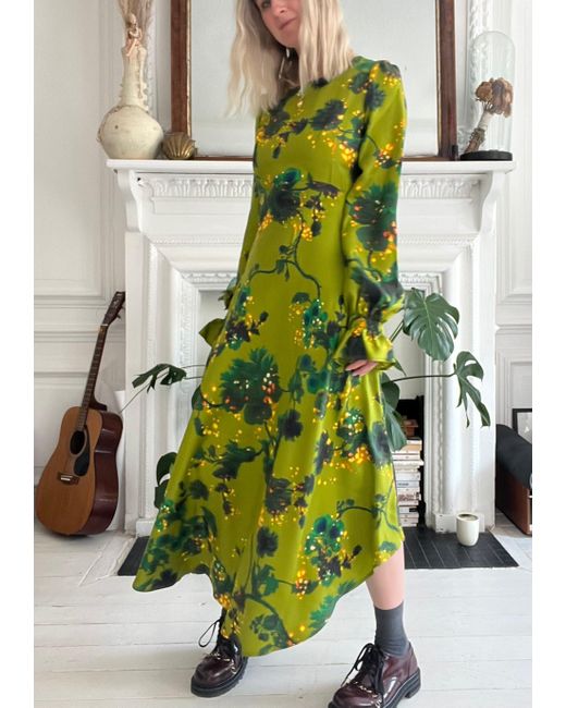 Klements Green Peggy Silk Dress