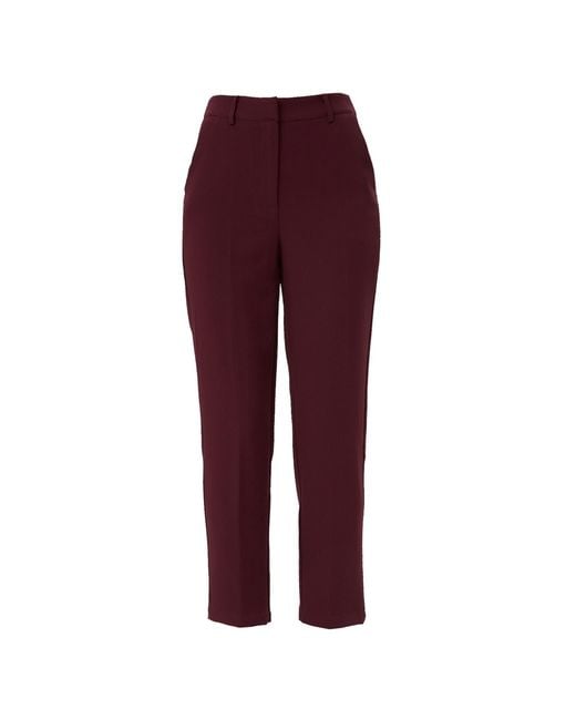 Smart and Joy Tapered Capri Pants -Burgundy