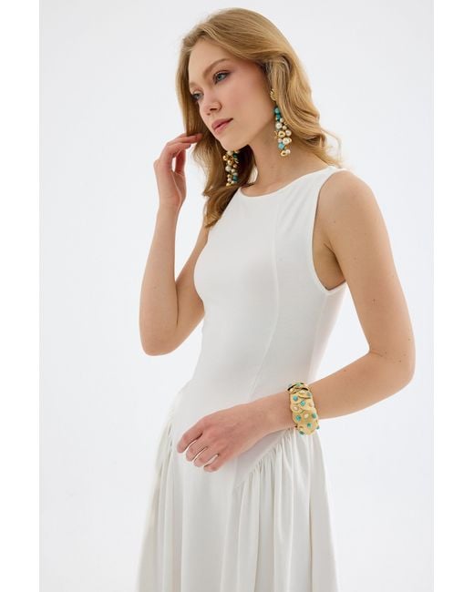 Monlicia White Elaris Viscose Bodycon Maxi Dress
