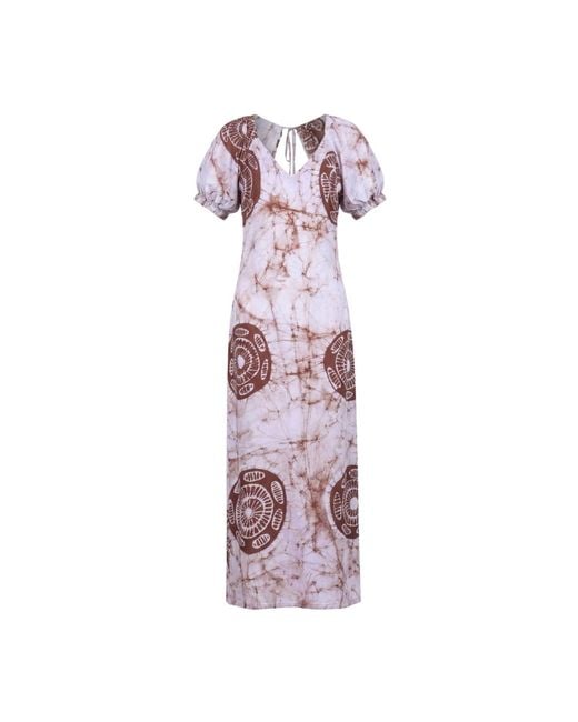Celeste Mendis Purple Perennial Blossom Dress