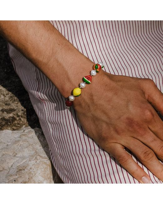 WHYAT Red Fruity Charms Bracelet
