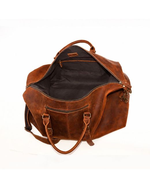 Touri Orange Genuine Saddel Leather Duffel for men