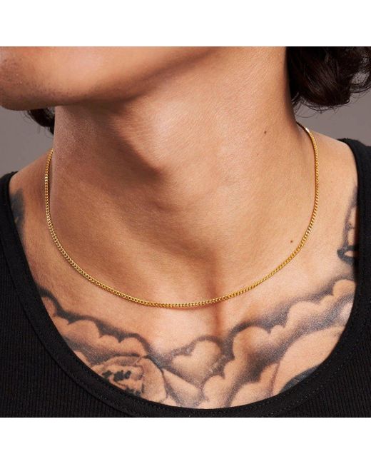 7879 Metallic Diamond Cut Curb Chain Necklace