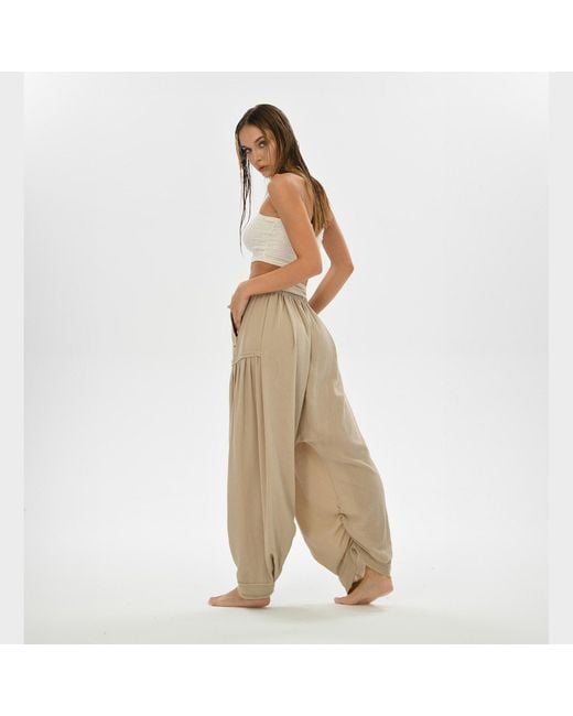 Zhenabia Natural Neutrals Boho Harem Pants