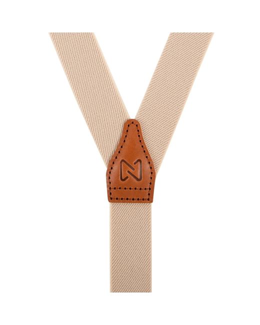 LE COLONEL Natural Neutrals Camel Leather Sahara Skinny Braces for men