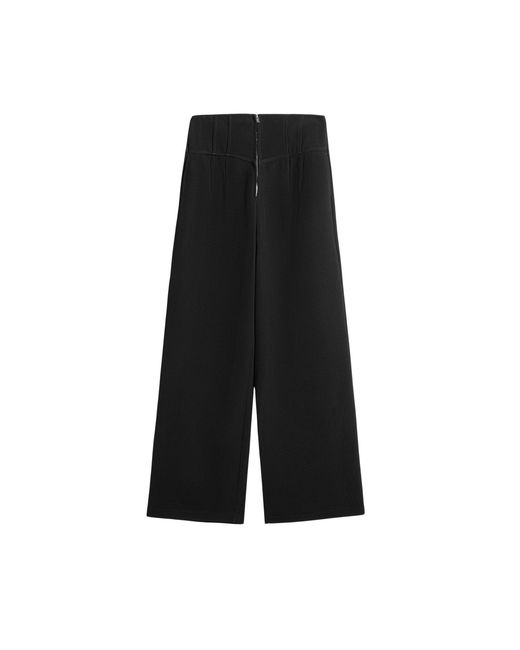 Nocturne Black High-Waist Wide-Leg Pants