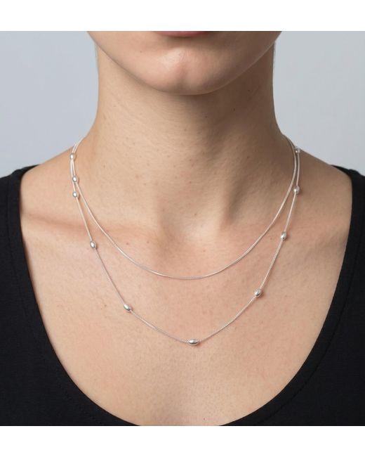 Uchi and Soto Metallic Enso 925 Layered Chain Necklace