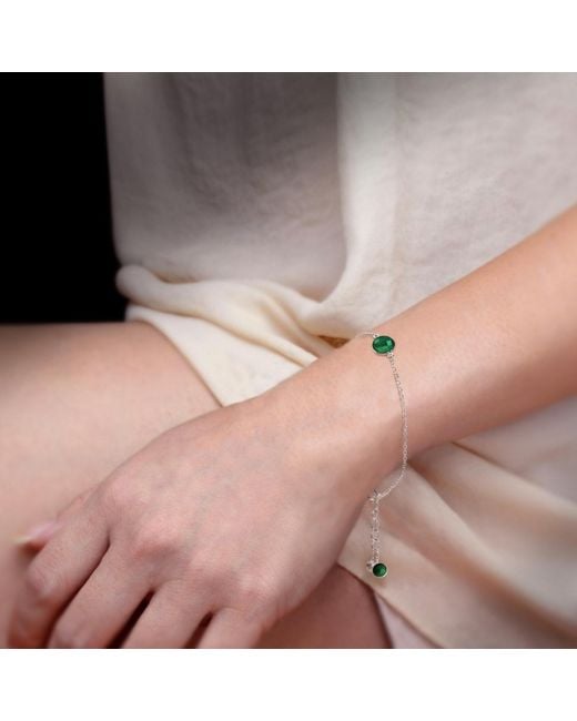 The Jewellery Store London White Onyx Chain Bracelet