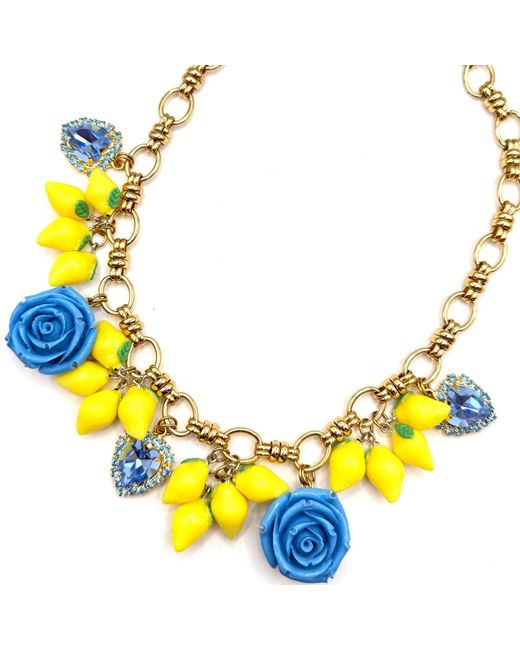 Achala Handcrafted Yellow Lemon Necklace