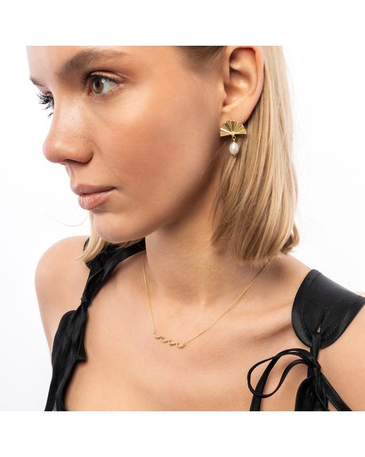 Spero London Yellow Fine Diamond Sterling Pearl Drop Fan Earrings