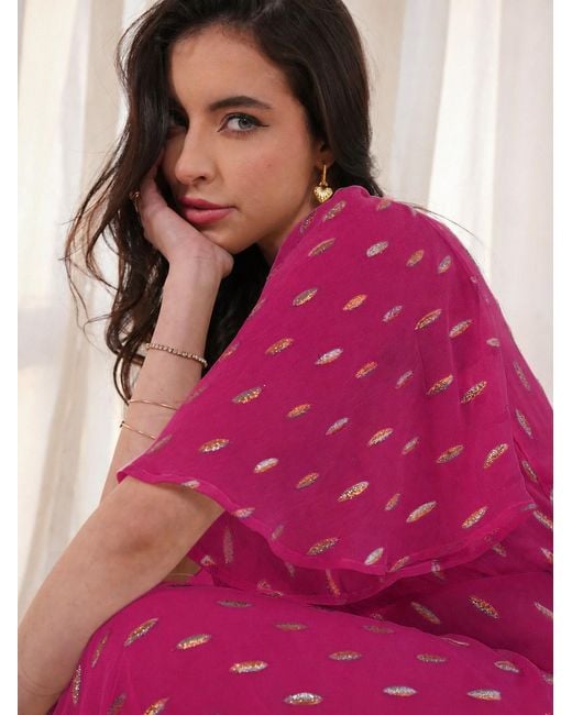 Rose & Nancy Pink Talia Fuchsia Maxi Dress