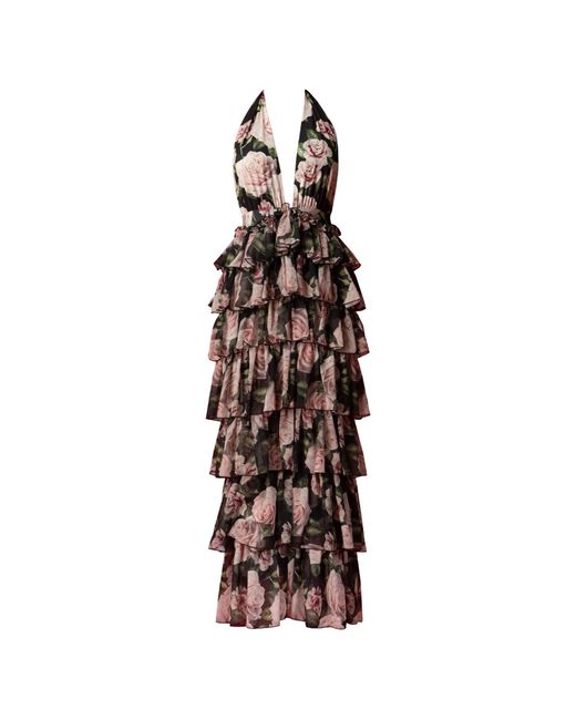 Nur Karaata Metallic Florentina Bloom Dress
