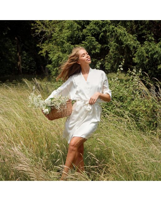 Silk Works White Ivory Robe