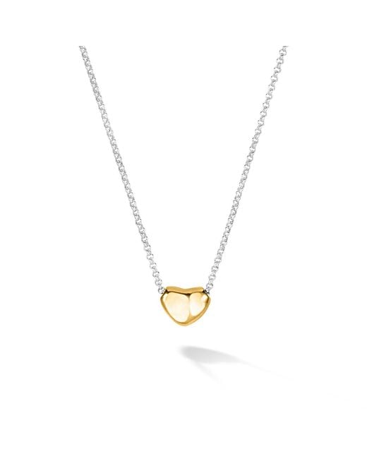 Dower & Hall Metallic Heart Nugget Pendant