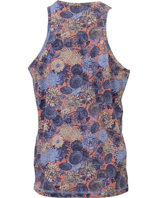 Lords of Harlech Blue Tedford Tank Mums Floral Peach for men