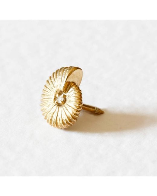 Lee Renee Metallic Ammonite Diamond Lapel Pin for men