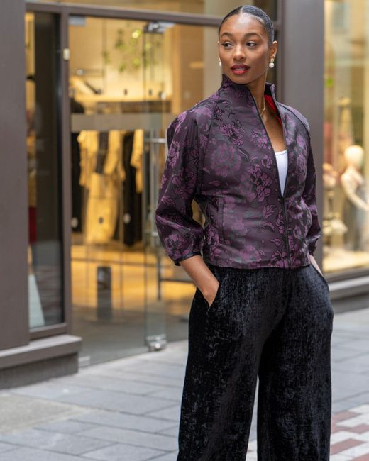 Lioness by Tf Purple Flowered Jacket