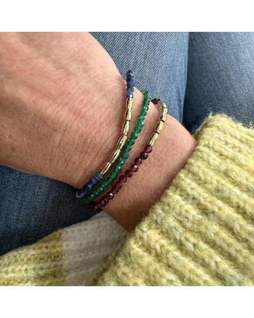 Clemence Wren Green Gemstone Nugget Bracelet