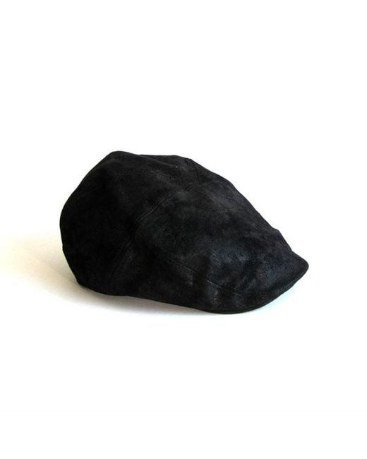 Dasmarca Hats Black Alex Carbon Suede Leather Cap For for men