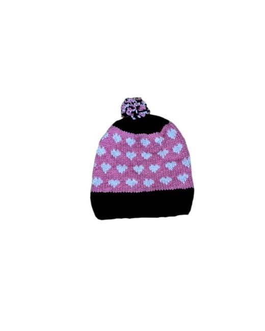 Springmoonatelier Purple Handmade Wool Hat, Gloves, And Socks Set