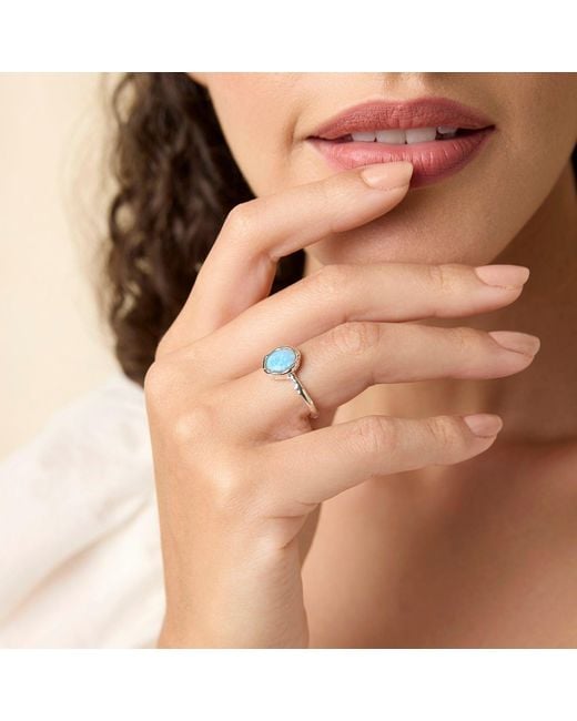 Isla Silver Blue Opal Solitaire Ring