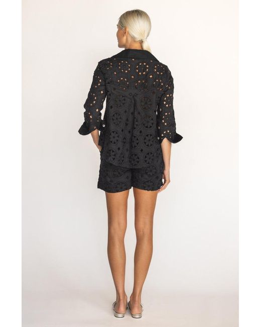 MARICEL Black Adelaide Sangallo Shorts