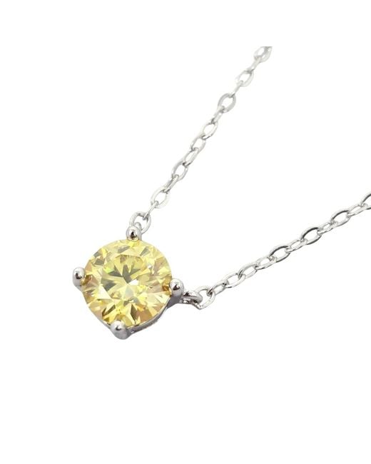 Harfi Metallic Citrine Moissanite Crystal Sterling Necklace