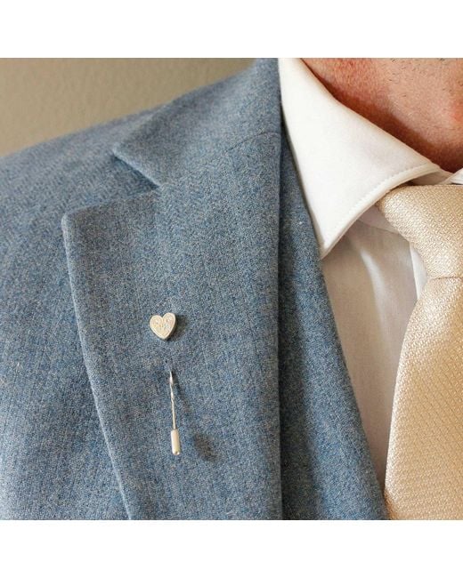 Lee Renee Metallic Wildflower Heart Tie Pin – for men