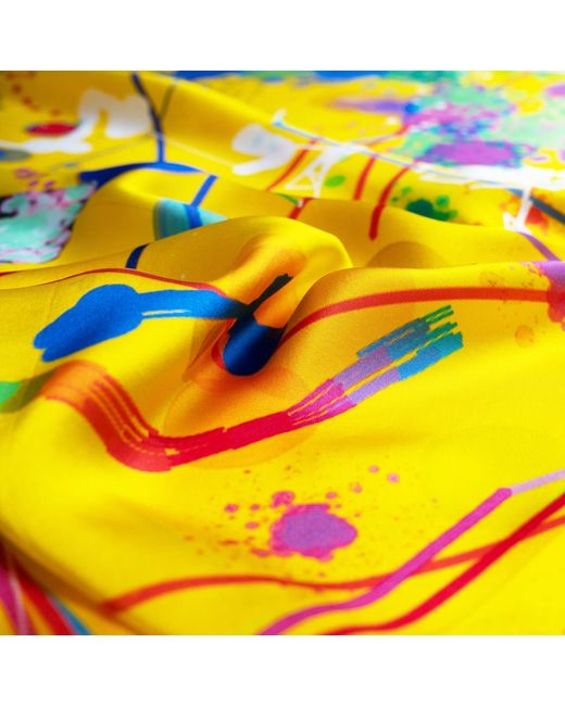 Lilia Munn Yellow Yayoi Inspiration Silk Scarf