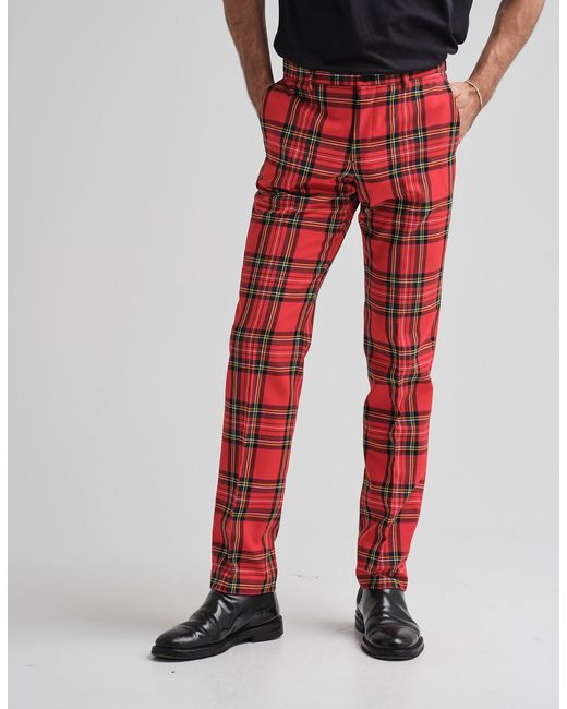 Gresham Blake Red Stewart Royal Tartan Trouser for men