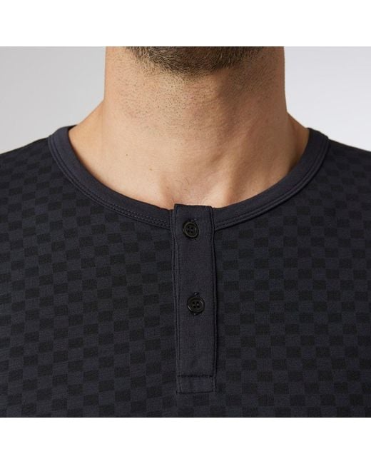 Zd - Zero Defects Blue Long Modal Pyjamas Damier for men