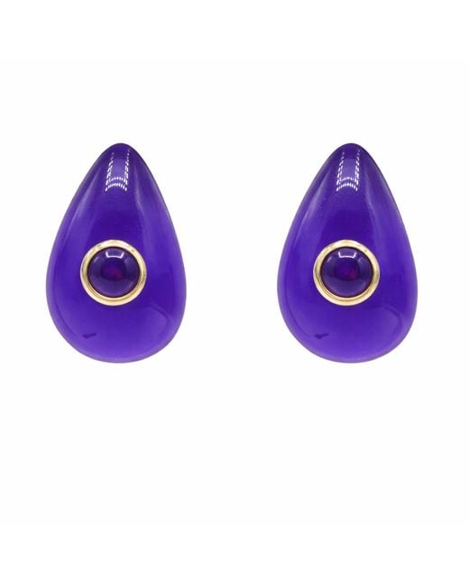 Michael Nash Jewelry Purple Rosamund Amethyst Resin Pierced Earrings