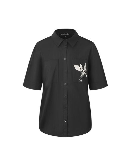 Smart and Joy Black Stretch Cotton Shirt