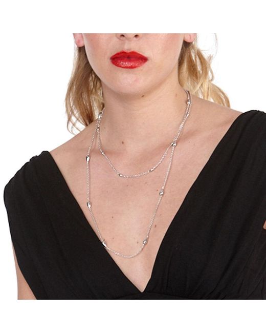 Lucy Quartermaine White Double Layer Drop Necklace With Toggle
