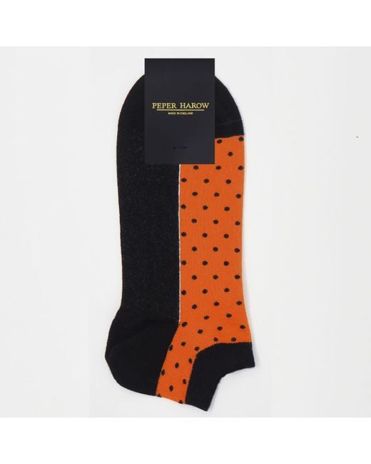 Peper Harow - Made in England Blue Multistripe & Polka Trainer Socks Bundle for men