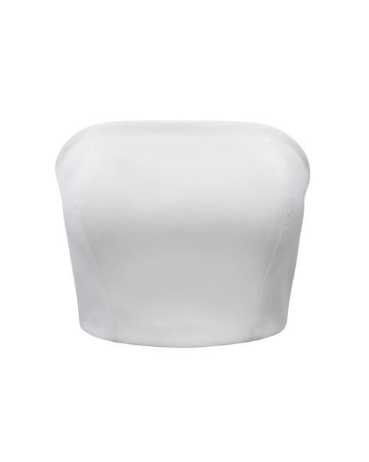 Riviera Soirée White Olivia Satin Strapless Top