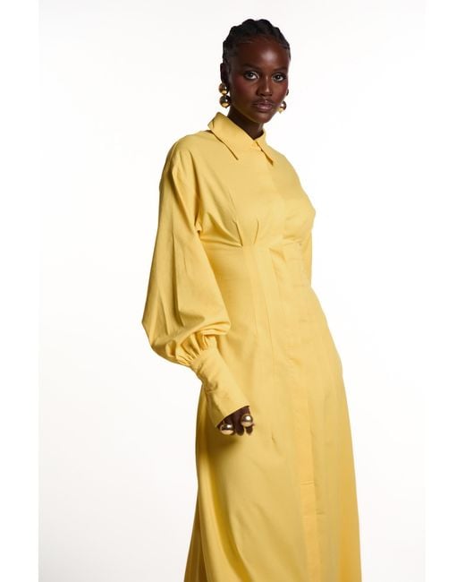 Ofuure Yellow Vera Shirt Dress