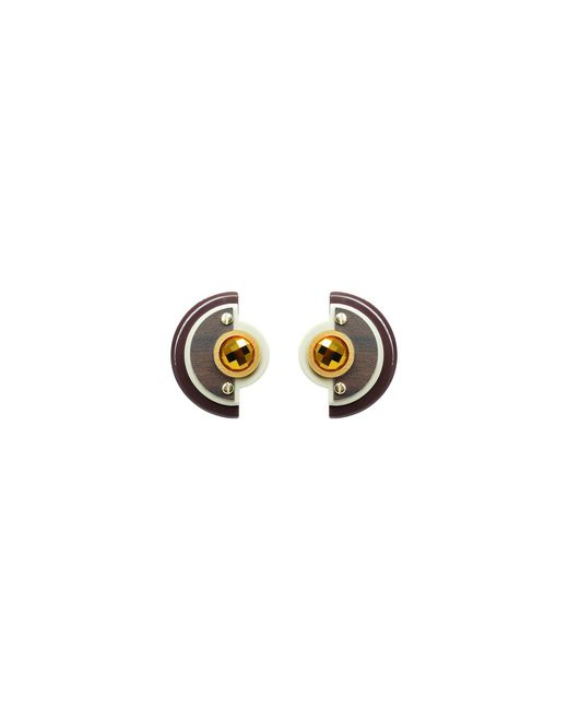 Gissa Bicalho Metallic Acrylic Handmade Earring L Empire